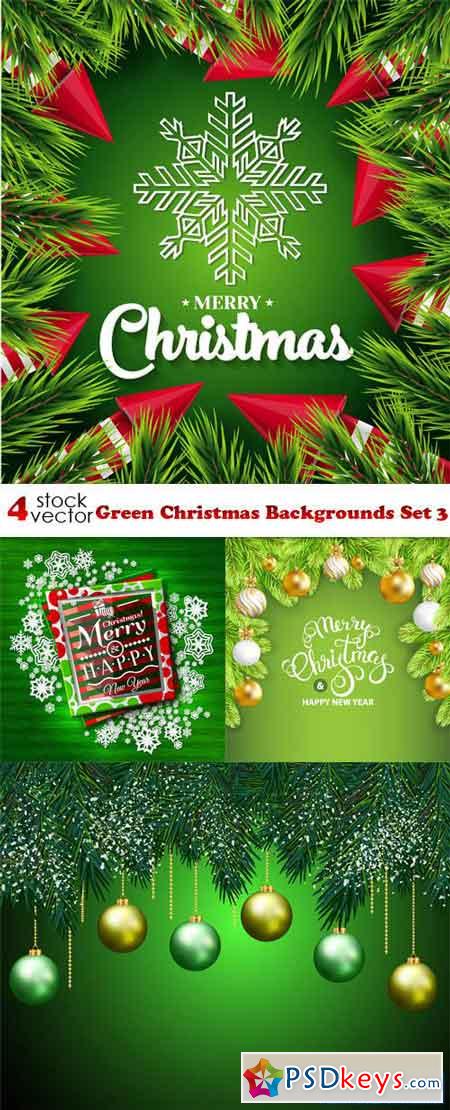 Green Christmas Backgrounds Set 3