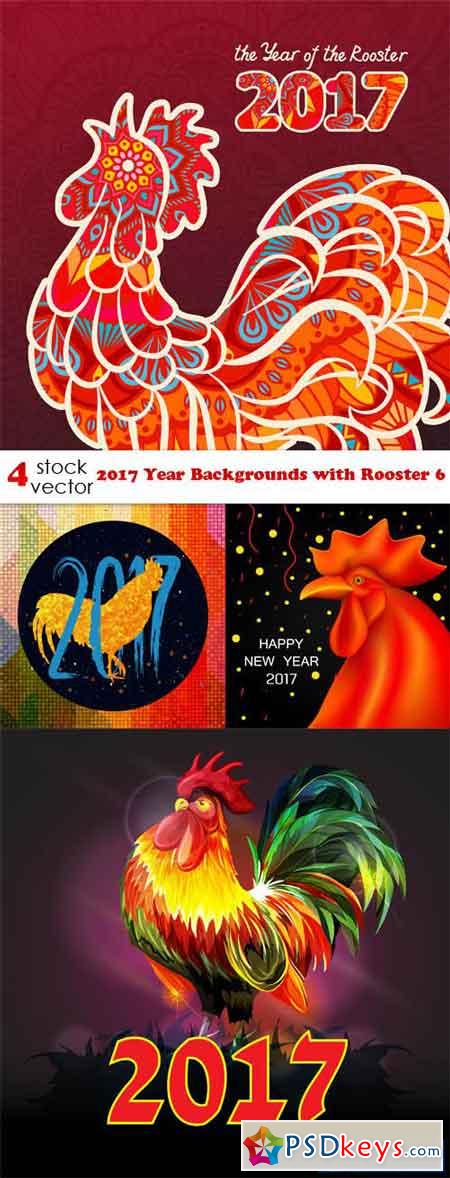 2017 Year Backgrounds with Rooster 6