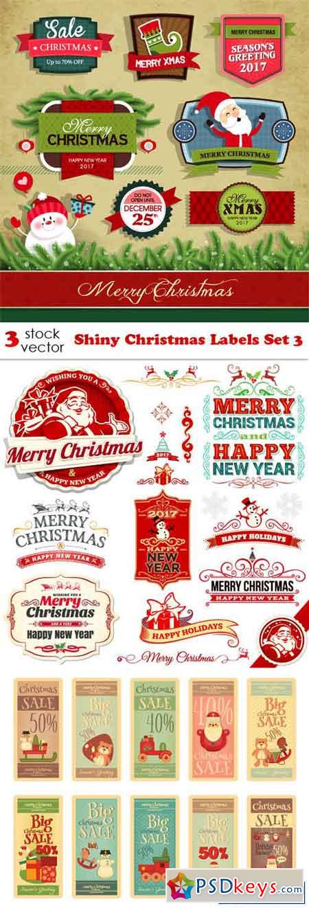 Shiny Christmas Labels Set 3