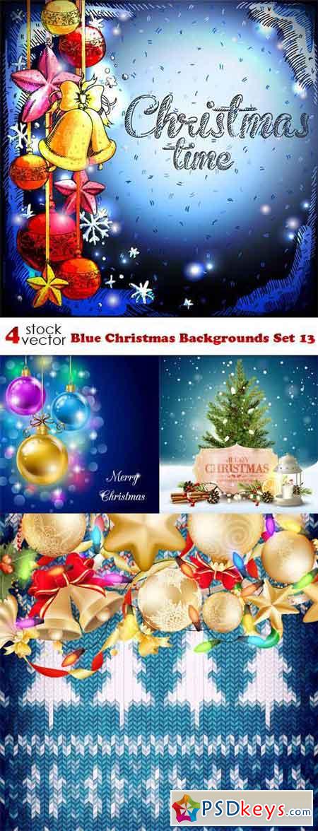 Blue Christmas Backgrounds Set 13