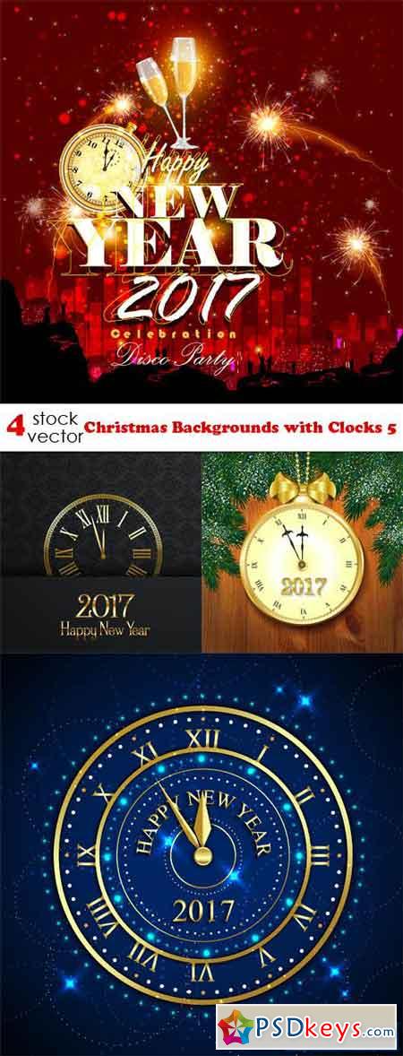 Christmas Backgrounds with Clocks 5