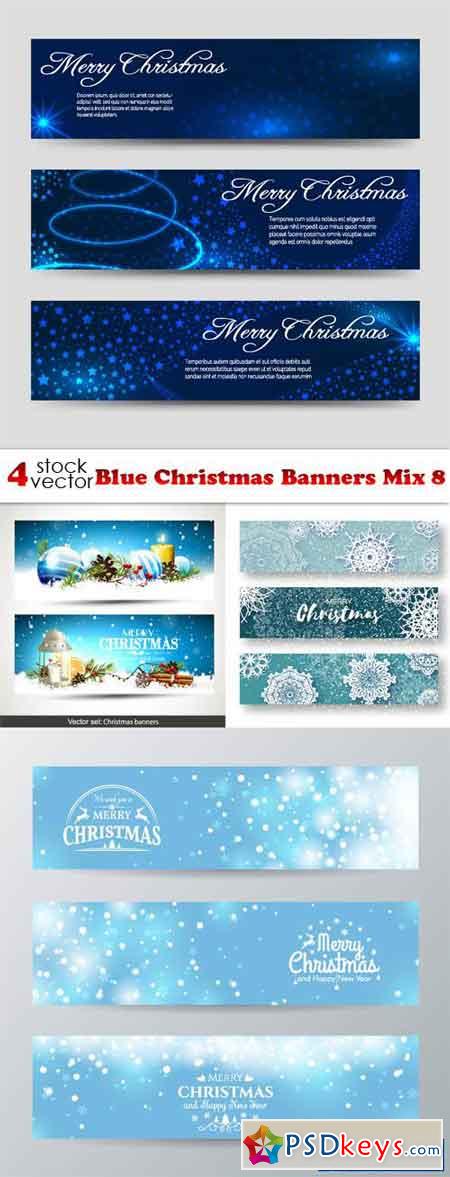 Blue Christmas Banners Mix 8