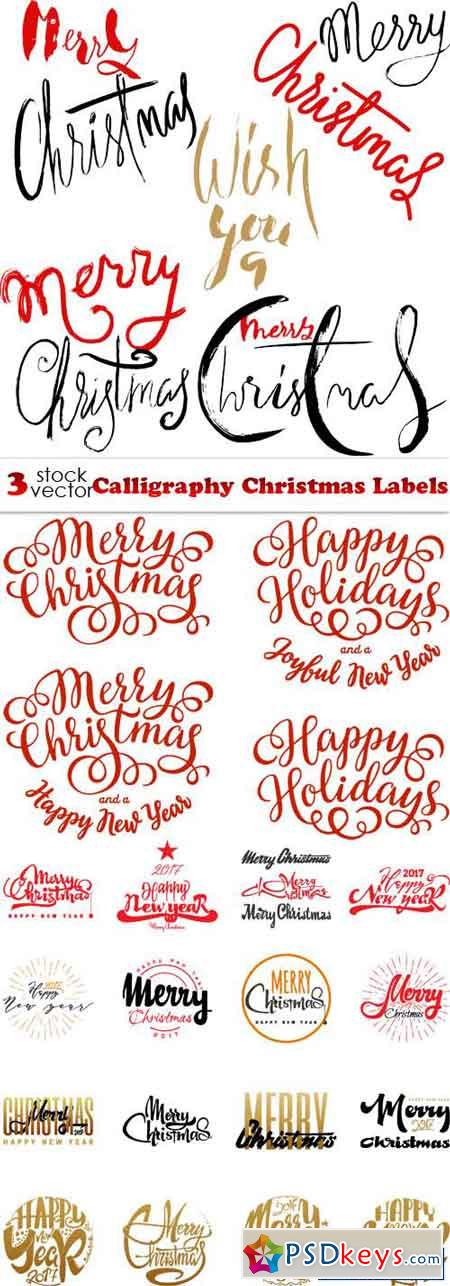 Calligraphy Christmas Labels