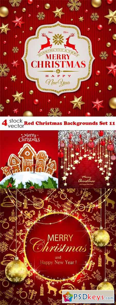 Red Christmas Backgrounds Set 11