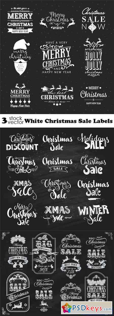 White Christmas Sale Labels