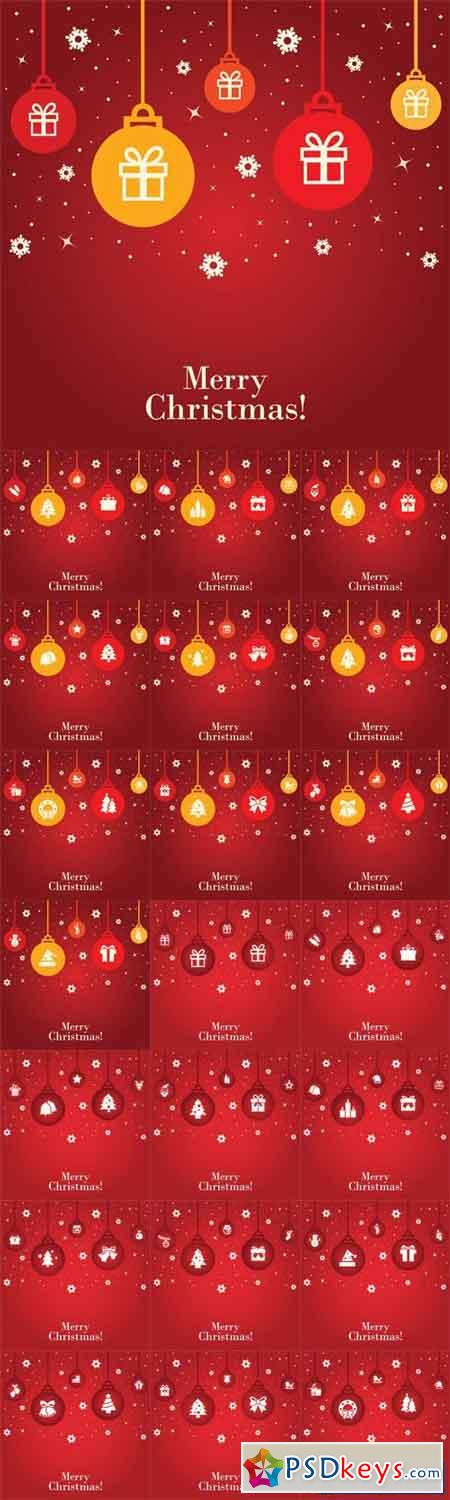 Red Christmas Backgrounds with Gifts
