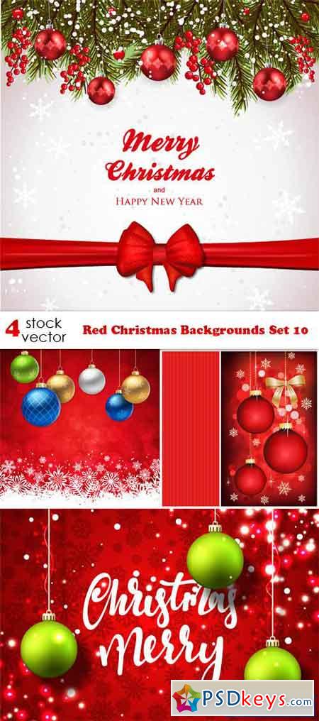 Red Christmas Backgrounds Set 10