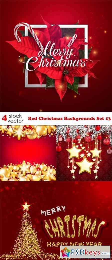 Red Christmas Backgrounds Set 13
