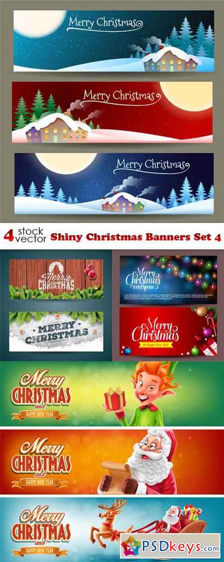 Shiny Christmas Banners Set 4