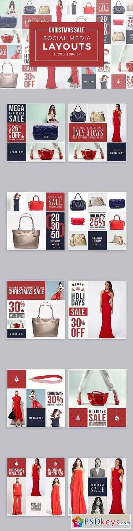 Christmas Sale Social Media Layouts 1097591