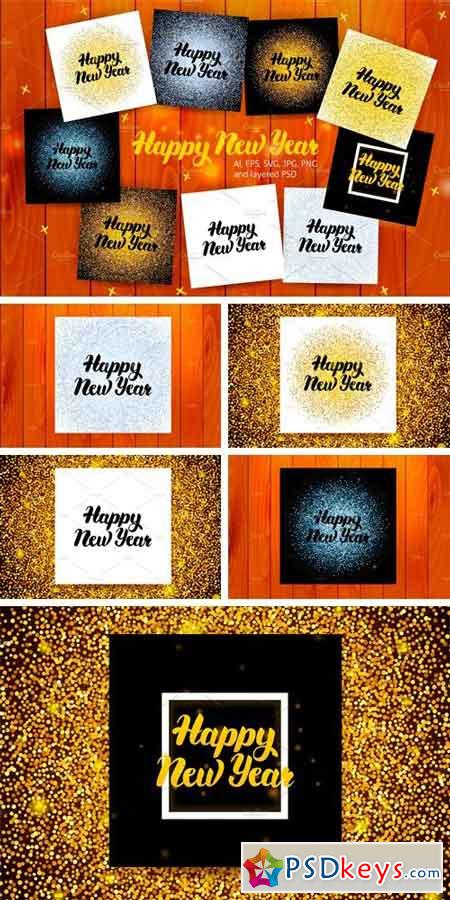 Happy New Year Lettering Posters 1108981