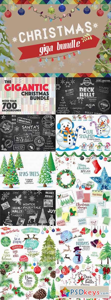 Christmas Giga Bundle with Festive Design Goodies