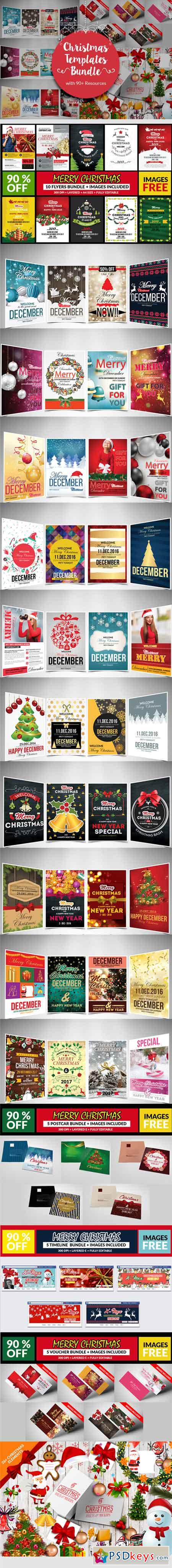 Christmas Templates Bundle with 90+ Resources