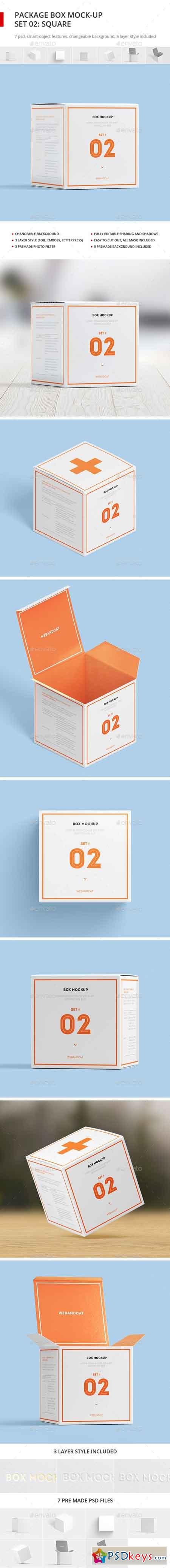Package Box Mock-up, Set 2 Square Box 17728710