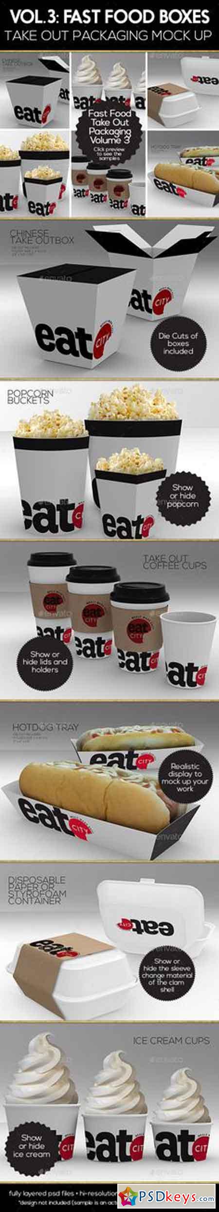 Fast Food Boxes Vol.3 Take Out Packaging Mock Ups 17838720