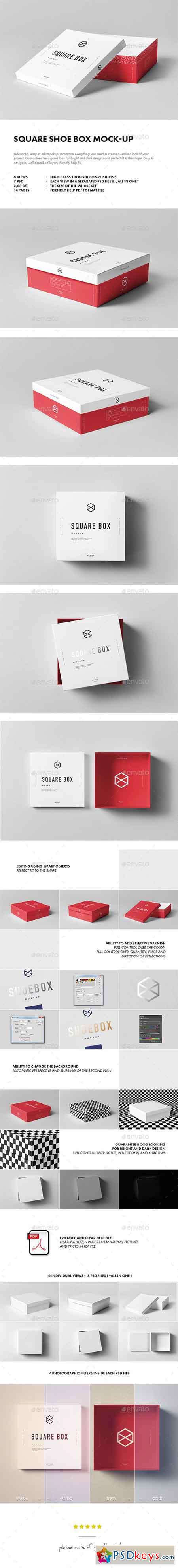 Square Shoe Box Mock-up 19137172 » Free Download Photoshop Vector Stock image Via Torrent ...