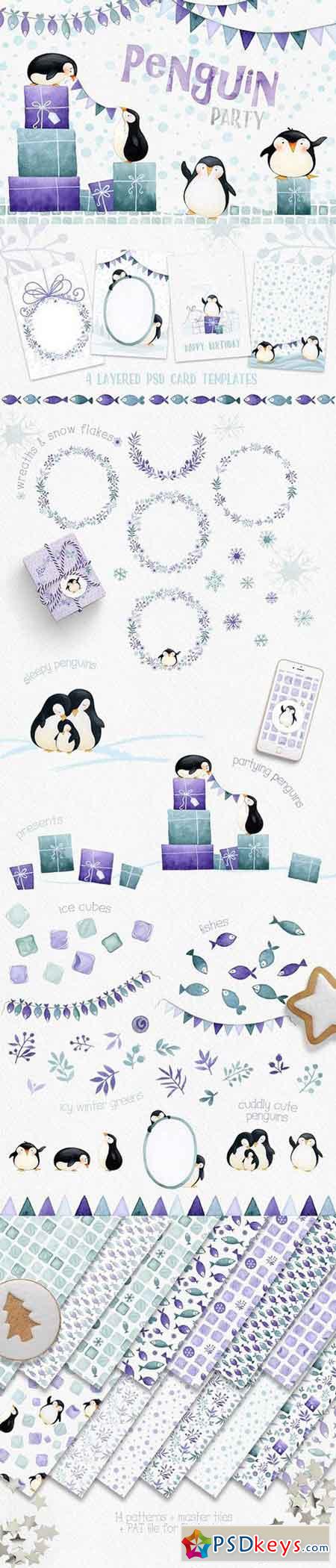 Penguin Party Watercolors 951549