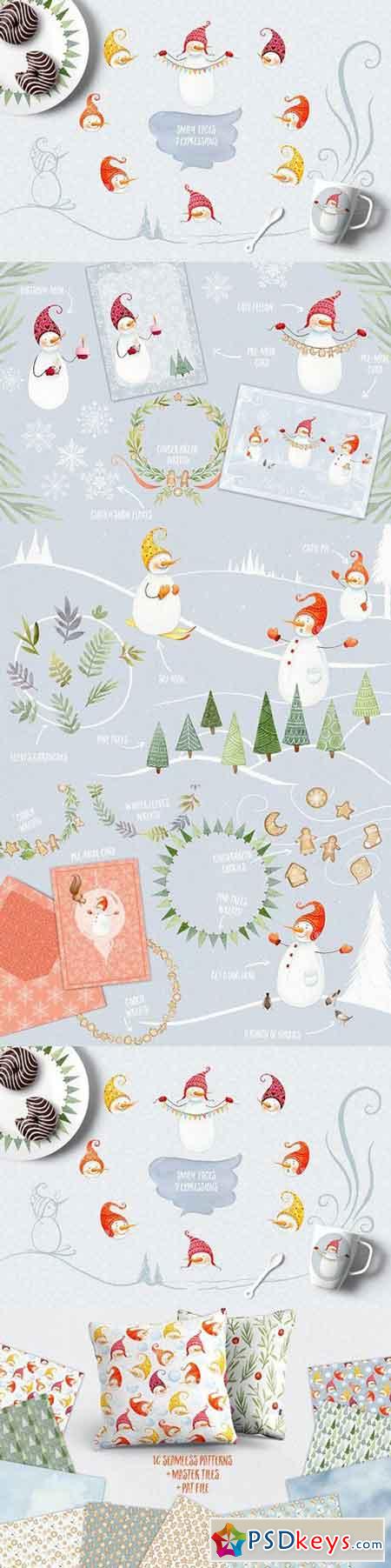 The Snowmen- winter watercolors 1017583