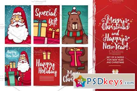 Set Christmas and New Year card 1122787