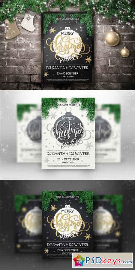 Christmas Party Lettering Posters 1116229