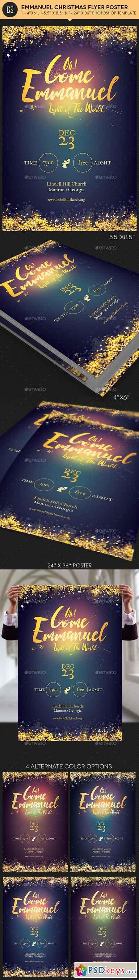 Emmanuel Christmas Cantata Flyer Poster Template - 18669995