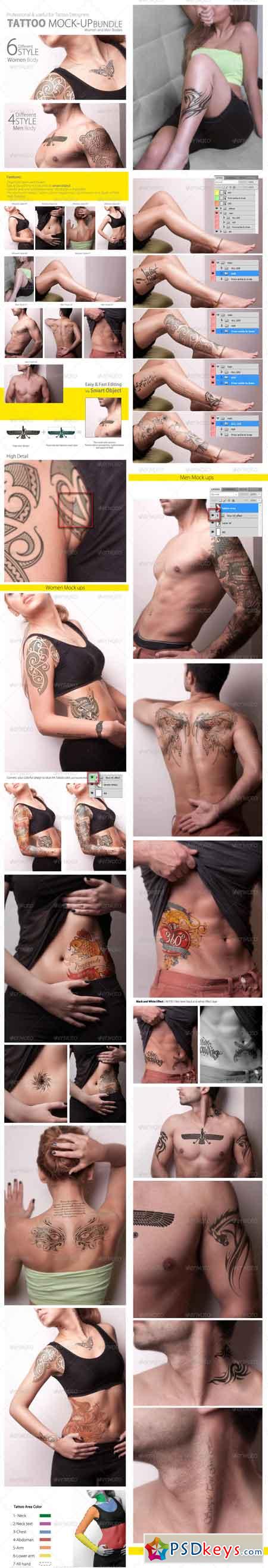 Tattoo Mock-up Bundle (Men & Women) 7894297