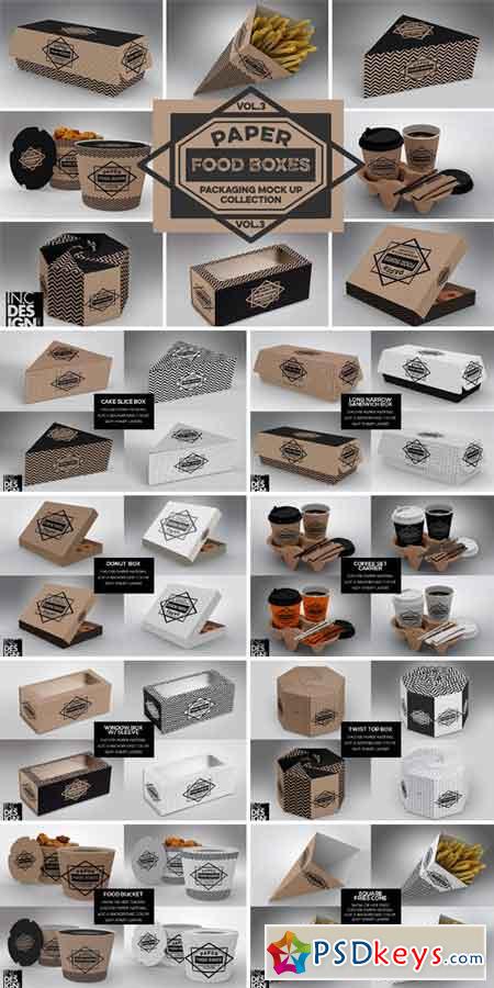 VOL.3 Food Box Packaging MockUps 1107561
