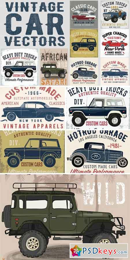 Vector Set Of Vintage Cars 1108598