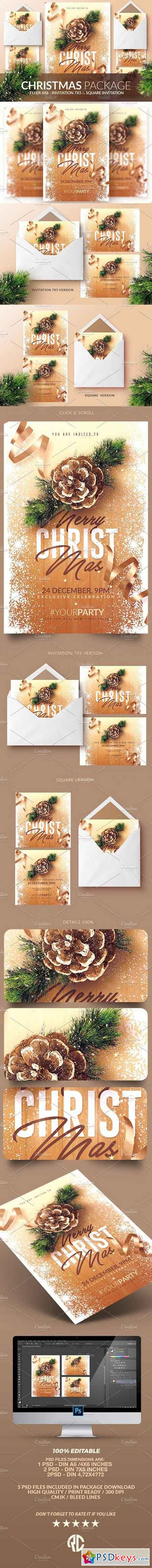 Christmas Invitations - Psd Package 1068606