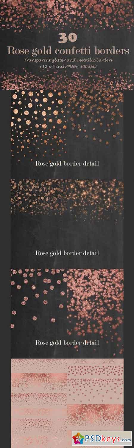 Rose gold confetti borders 1110062