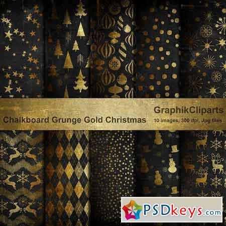Chalkboard Christmas Digital Papers 804592