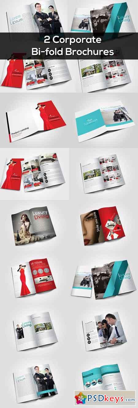 2 Corporate Bi Fold Brochure Bundle 768844