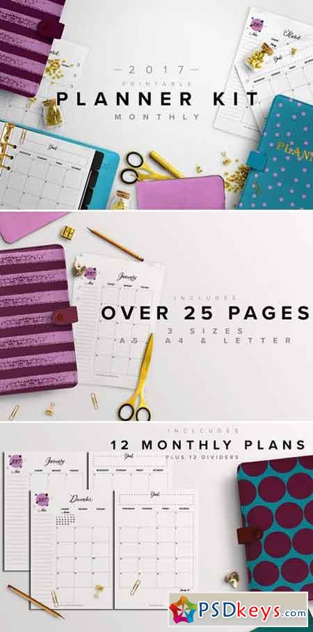 2017 Monthly Planner Kit-3 Sizes 1137916