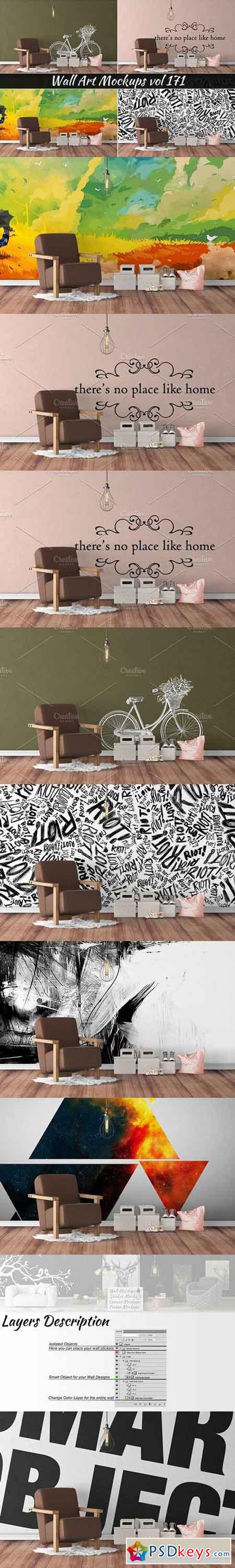 Wall Mockup - Sticker Mockup Vol 171 1116635