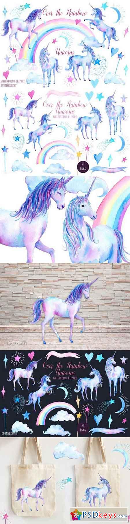 Watercolor Clipart Unicorns 1146628