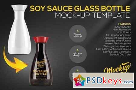 Soy Sauce Glass Bottle Mockup 1060914