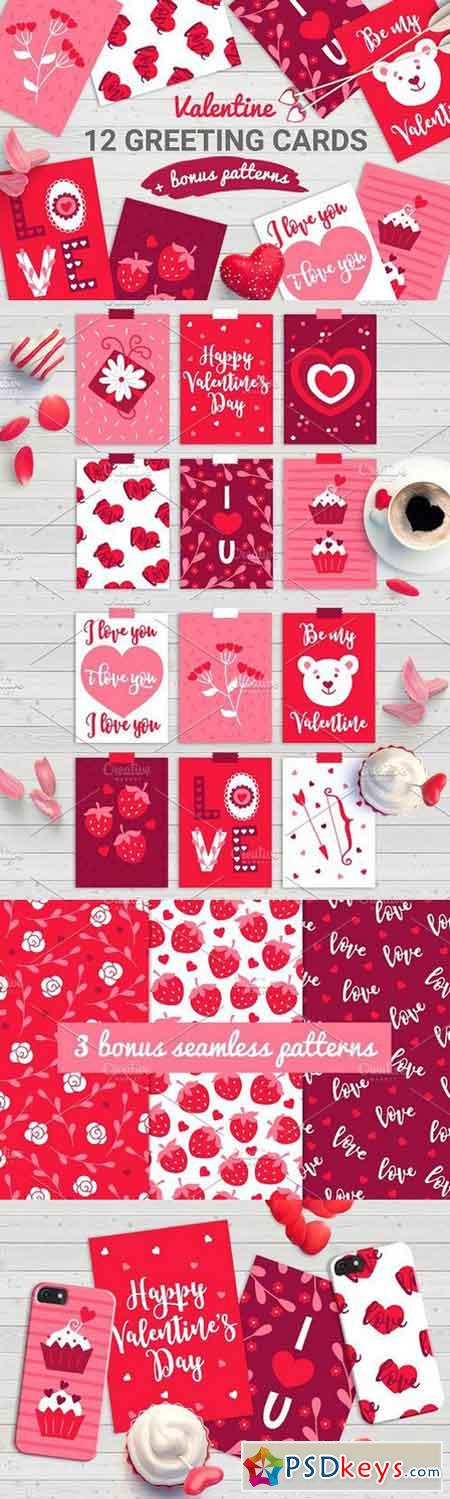 12 Valentine Cards + Bonus Patterns 1156471