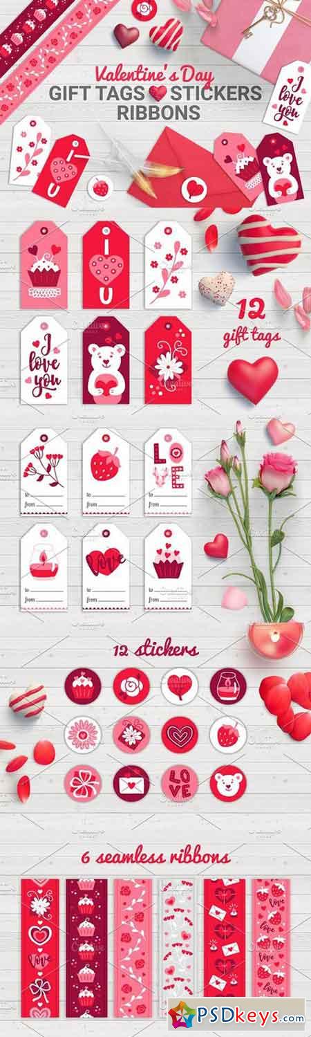 Valentine Gift Tags, Stickers, Tapes 1156491