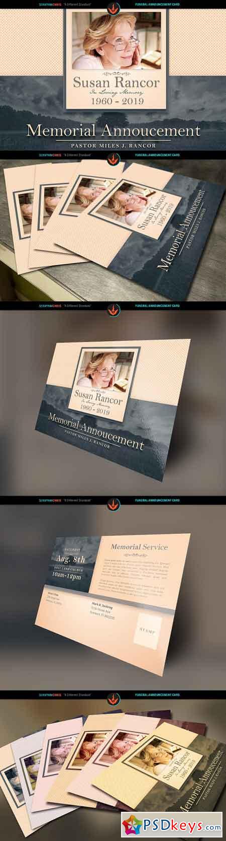 Classic Funeral Announcement Card 693646