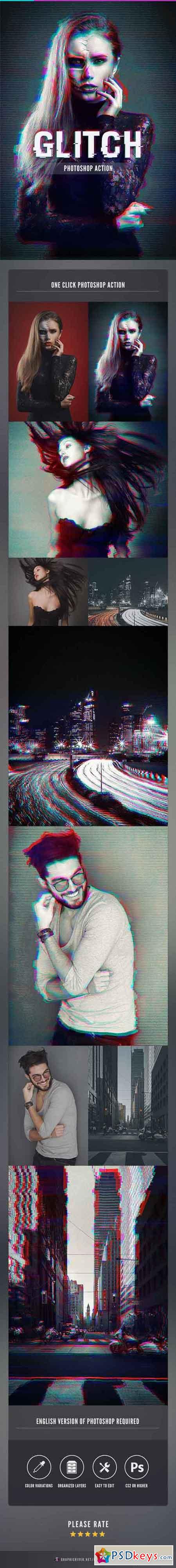 Glitch Photoshop Action 15800617