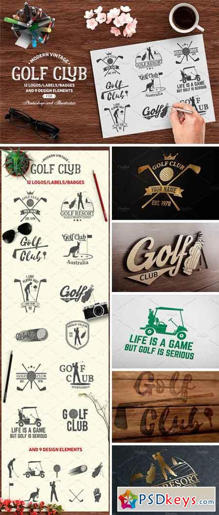 Set of Vintage Golf Club Emblems 1140724