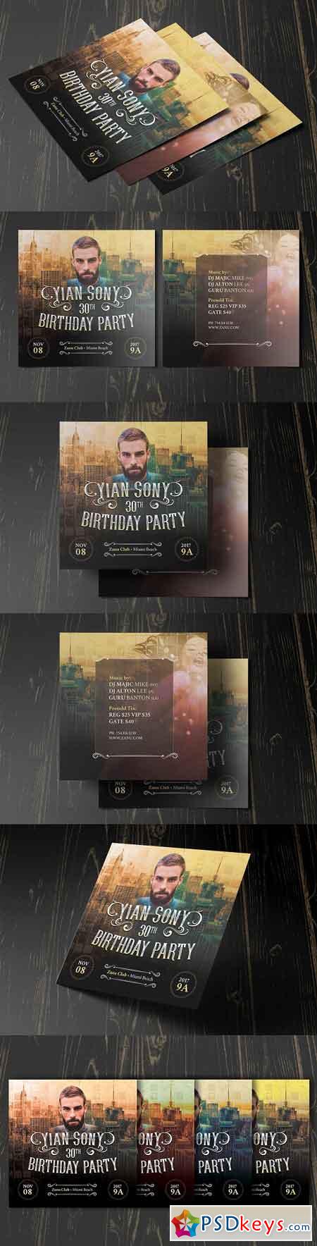 Hipster Small Birthday Party Flyer 961657