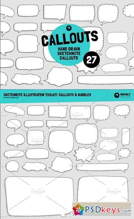 Hand drawn callouts & speech bubbles 1170870