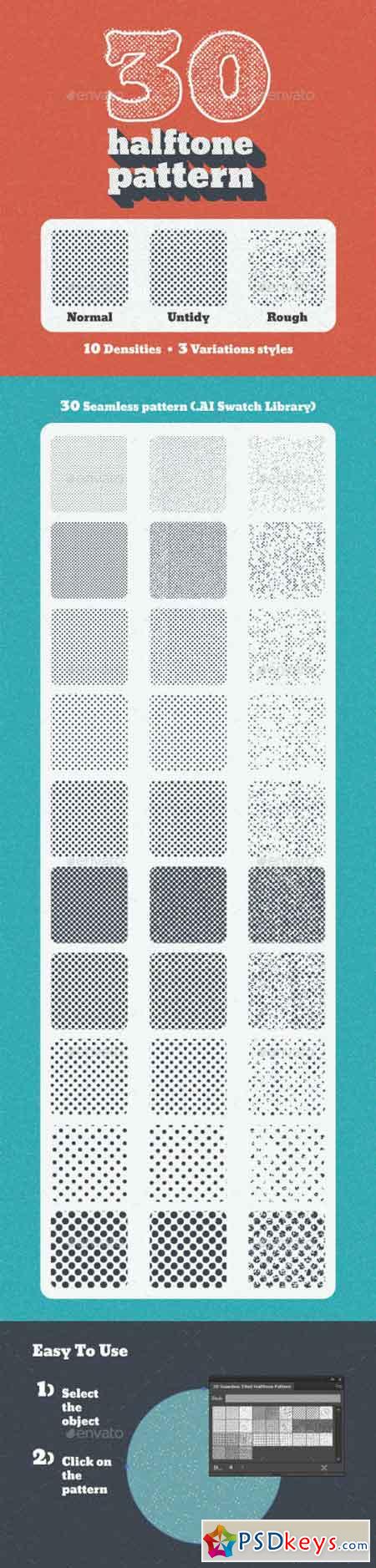 30 Seamless Tiled Halftone Patterns 12089574