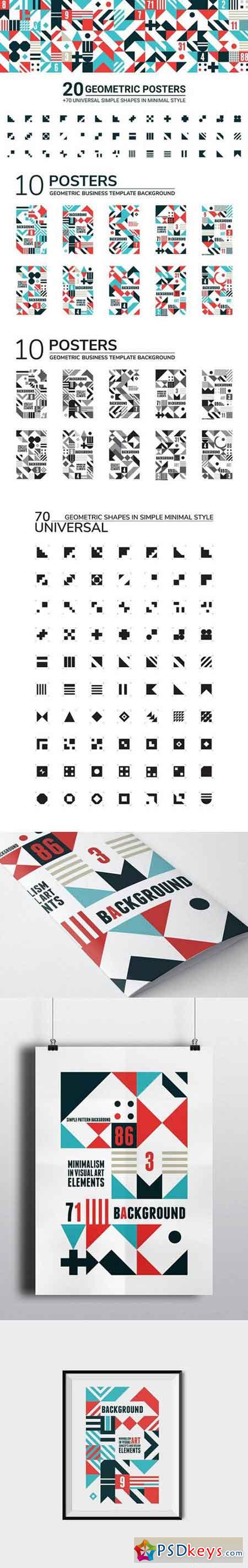20 GEOMETRIC POSTERS & 70 SHAPES 1174725