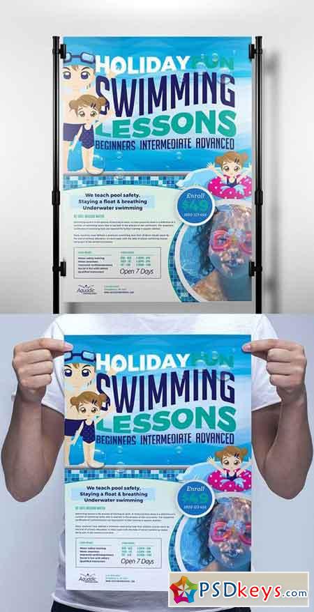 A3 Swimming Pool Poster Template 1173181