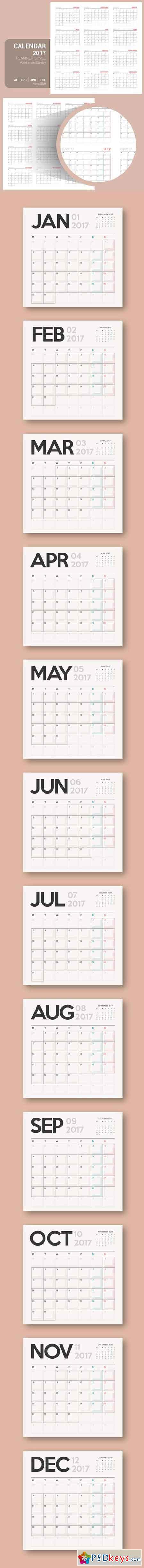 Calendar 2017 Planner Design 1189722