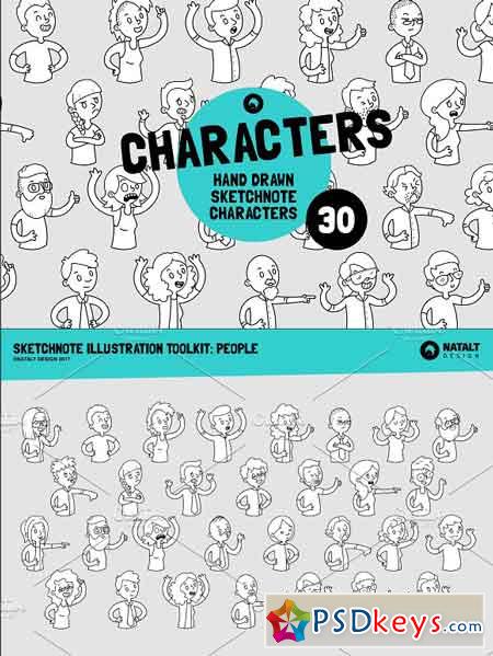 Hand drawn people characters 1170866