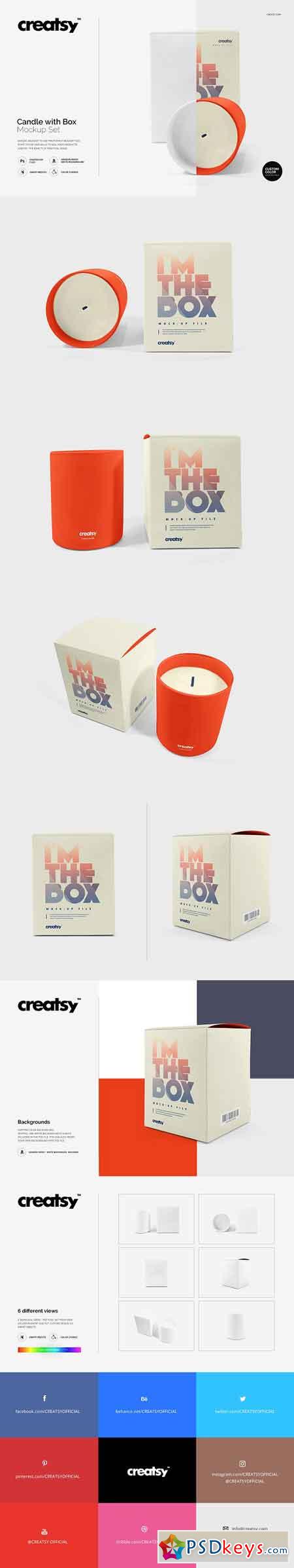 Candle with Box Mockup 1152465