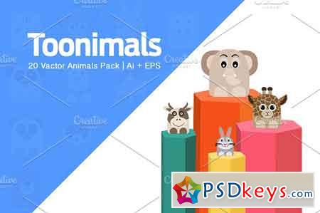 Toonimals Cute Animals Vector Pack 1 1152775